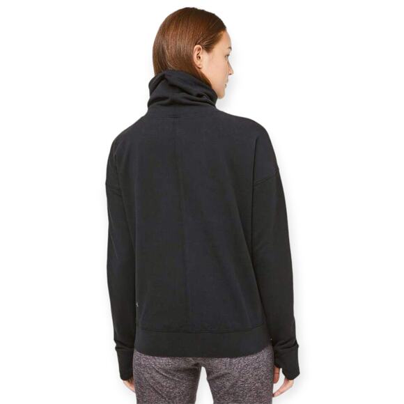 Lululemon | Sz 4 | Go Forward Black Funnel Neck Long-Sleeve Pullover Sweatshirt - Picture 3 of 11